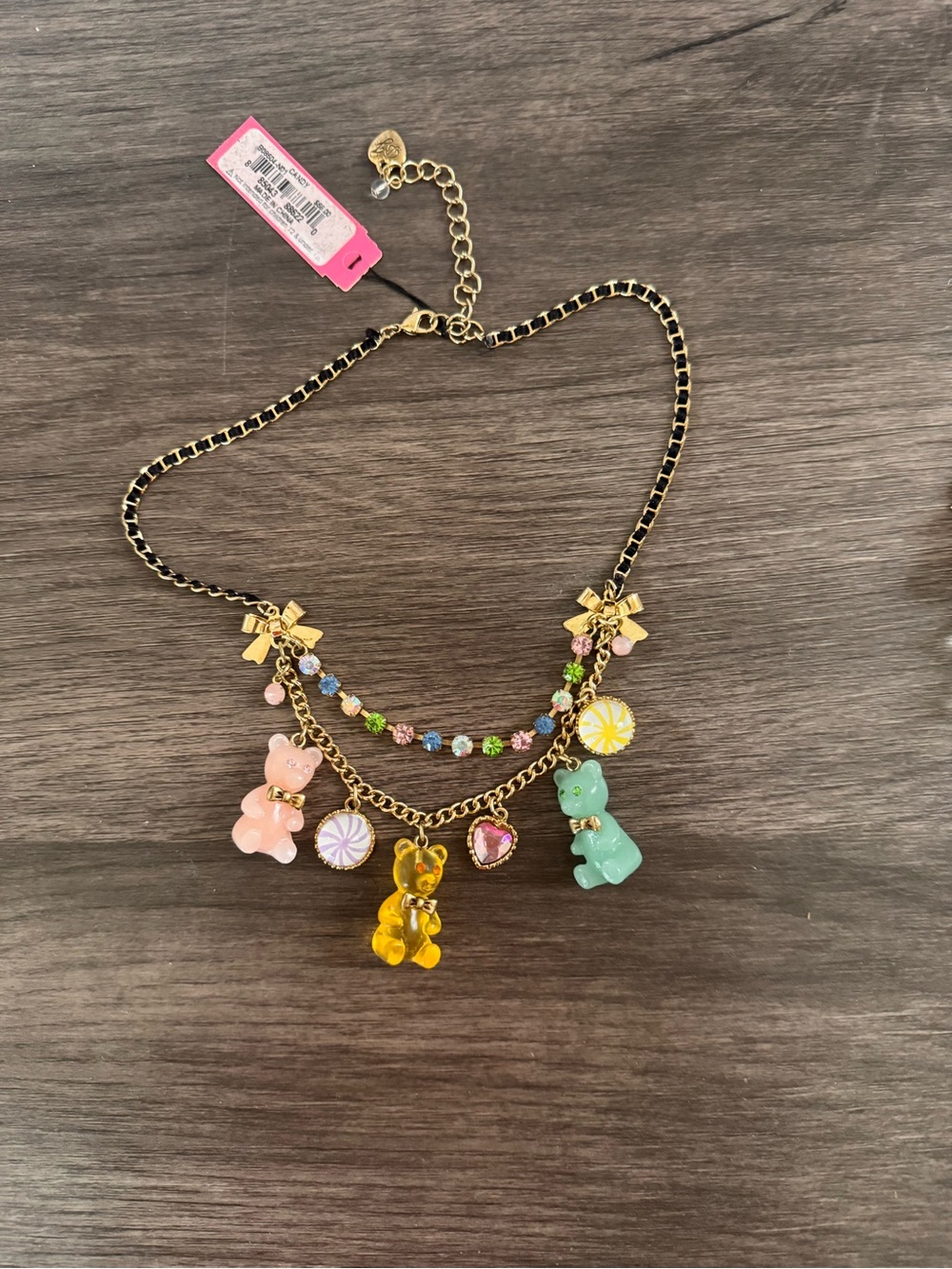 Betsey Johnson Gummy Bear Necklace & Earrings Set NWT Candy Charm Jewelry - Picture 11 of 12